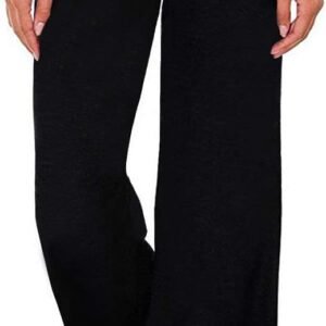 Women's Comfy Casual Pajama Pants Floral Print Drawstring Palazzo Lounge Pants Wide Leg