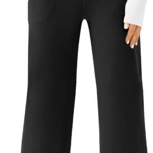 Womens Wide Leg Yoga Pants Casual Work Dress Pants Lounge Sweatpants High Waist Comfy Loose Trousers with Pockets