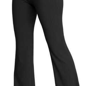 Women's Wide Leg Yoga Pants Bootcut Workout Flare Leggings Trendy High Waisted Fold Over 2026 Fall Outfits