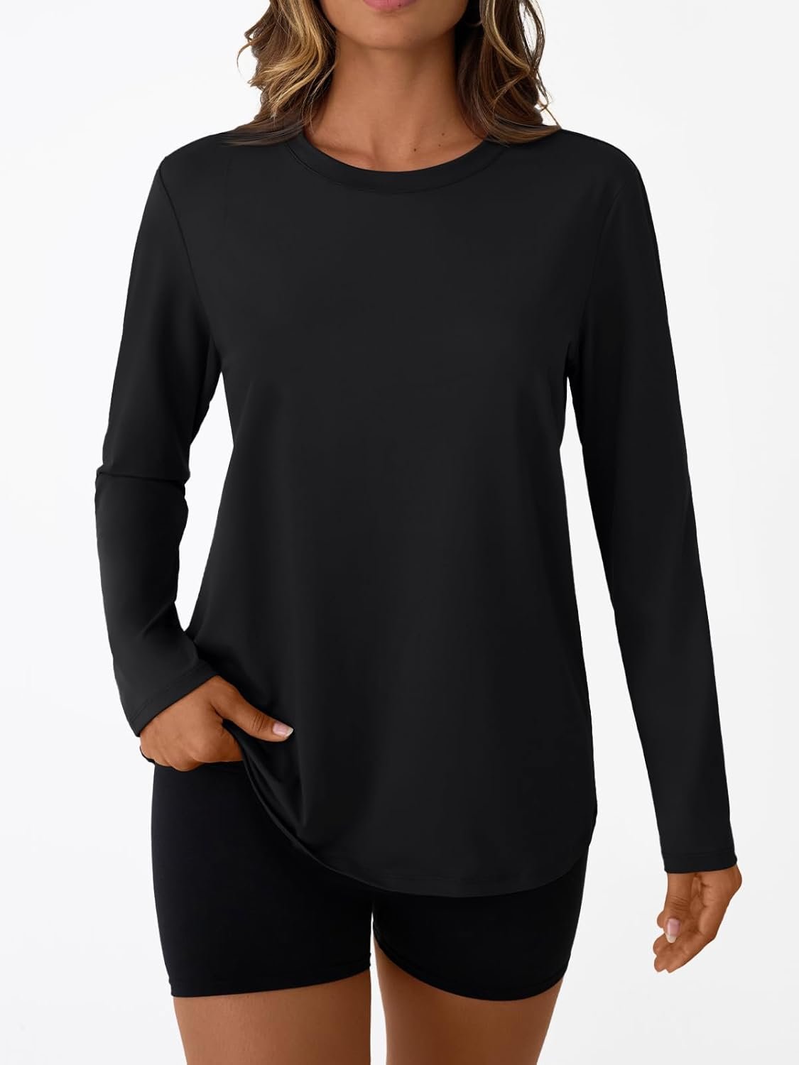 Women's Long Sleeve Workout Tops 2026 Fall Sports Sun Shirts Swim Hiking Gym Tshirts UPF 50+ Rash Guard UV Clothes - Image 2