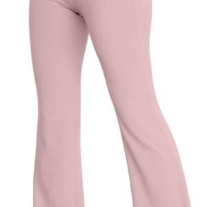 Women's Wide Leg Yoga Pants Bootcut Workout Flare Leggings Trendy High Waisted Fold Over 2026 Fall Outfits