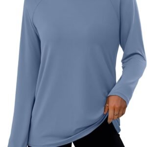 Workout Tops for Women Long Sleeve Sun Shirt UPF 50+ UV Protection Running Hiking Clothes Quick Dry Athletic Tops