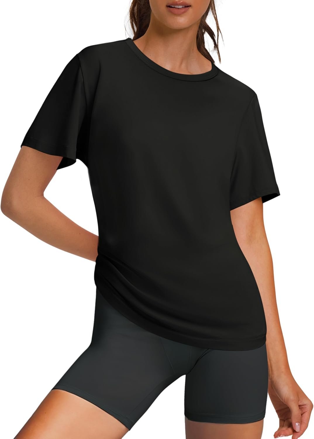 Workout Tops for Women UPF 50+ Breathable Quick Dry Loose Fit T Shirt Outdoor Yoga Running Hiking Gym Tee Top