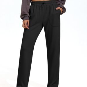 Womens Straight Leg Sweatpants Casual Athletic Workout Pants Stretch Soft Lounge Pants with Pockets