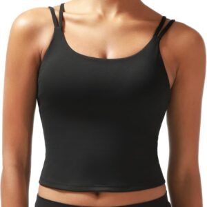Sports Bras for Women, High Impact Running Strappy Longline Sports Bra Workout Crop Tops with Built in Bras