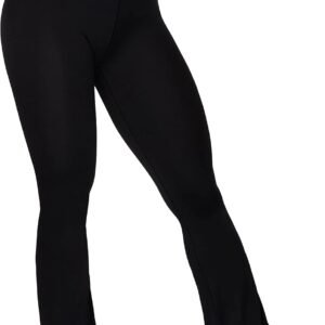 Flare Leggings, Crossover Yoga Pants with Tummy Control, High-Waisted and Wide Leg
