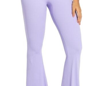 Flare Leggings, Crossover Yoga Pants with Tummy Control, High-Waisted and Wide Leg