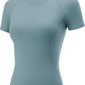 Womens Workout Tops Short Sleeve Raglan Athletic Shirts Yoga Gym Crewneck Quick Dry Tshirts