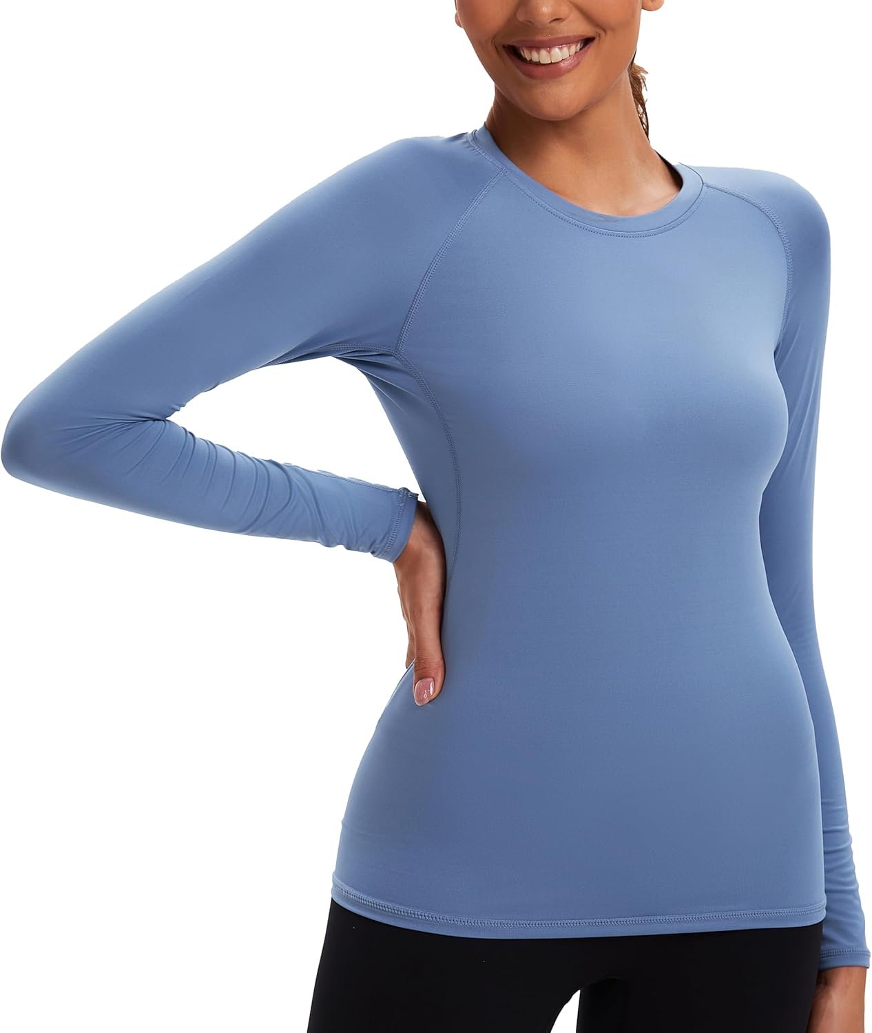 5 Pack Women's Compression Shirt Long Sleeve Workout Tops Athletic Baselayer Quick Dry Gym Yoga Running T-Shirt - Image 2