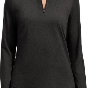 Workout Tops for Women Long Sleeve Athletic Shirt Quarter Zip Running Shirts Stretchy UPF 50+ Yoga Hiking Tee Top